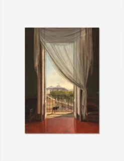 A View Of Naples Through A Window Print By Franz Ludwig Catel -Home Decor Sale ViewofNaplesthroughaWindowUnframedPrint