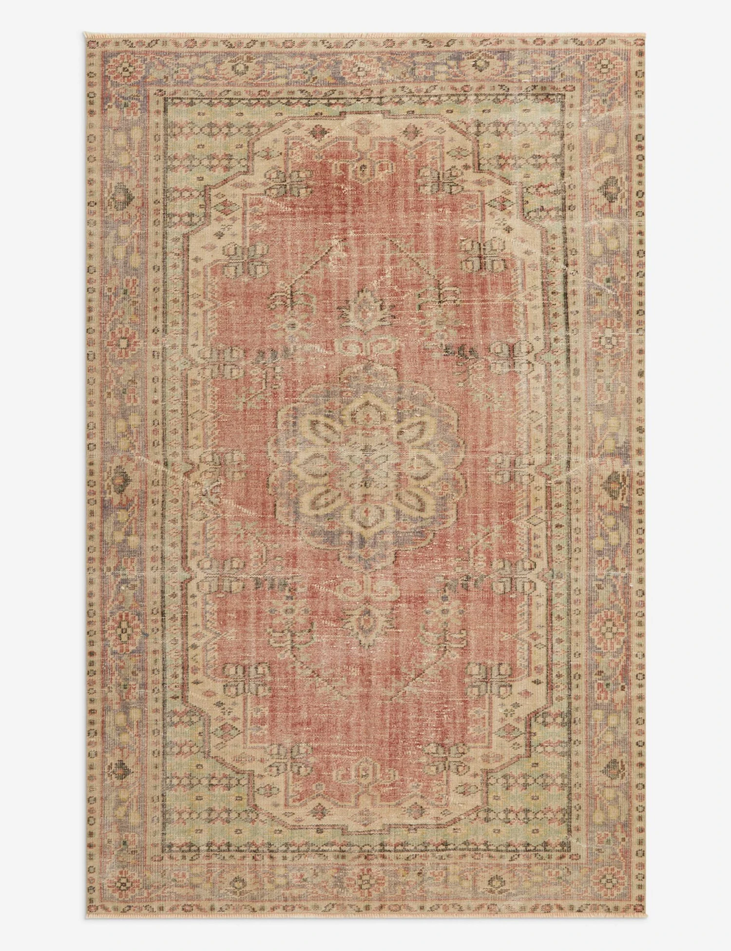 Vintage Turkish Hand-Knotted Wool Rug No. 329, 5'9" X 9'1"