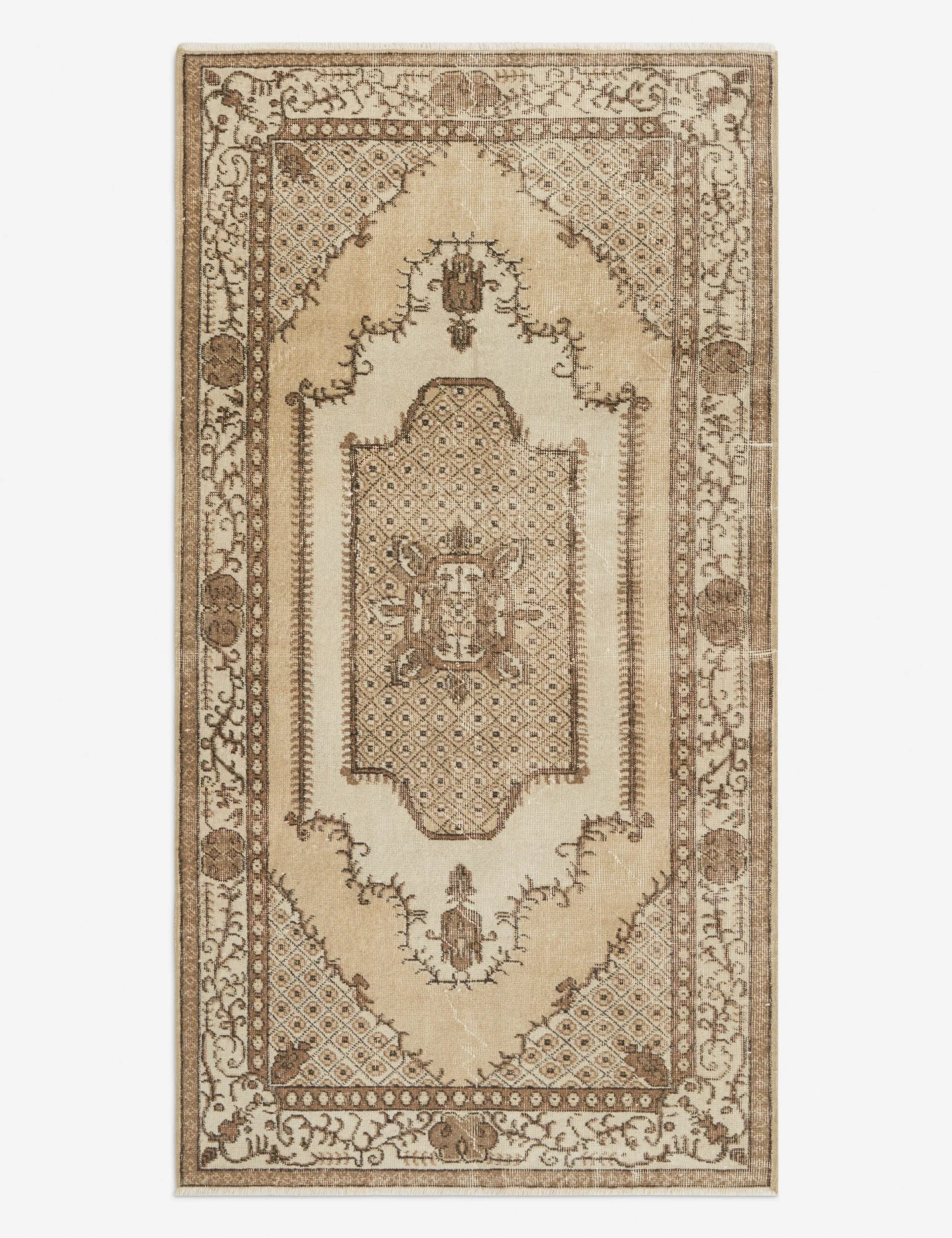 Vintage Turkish Hand-Knotted Wool Rug No. 334, 3'8" X 6'11" 3 Vintage Turkish Hand-Knotted Wool Rug No. 334, 3'8" X 6'11"