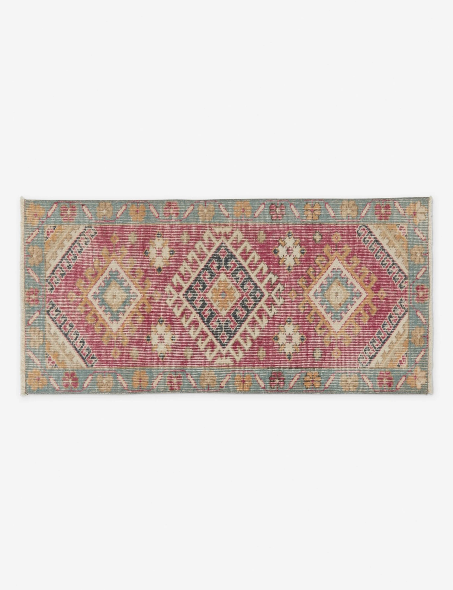 Vintage Turkish Mini Rug No. 128, 1'6" X 3'6"