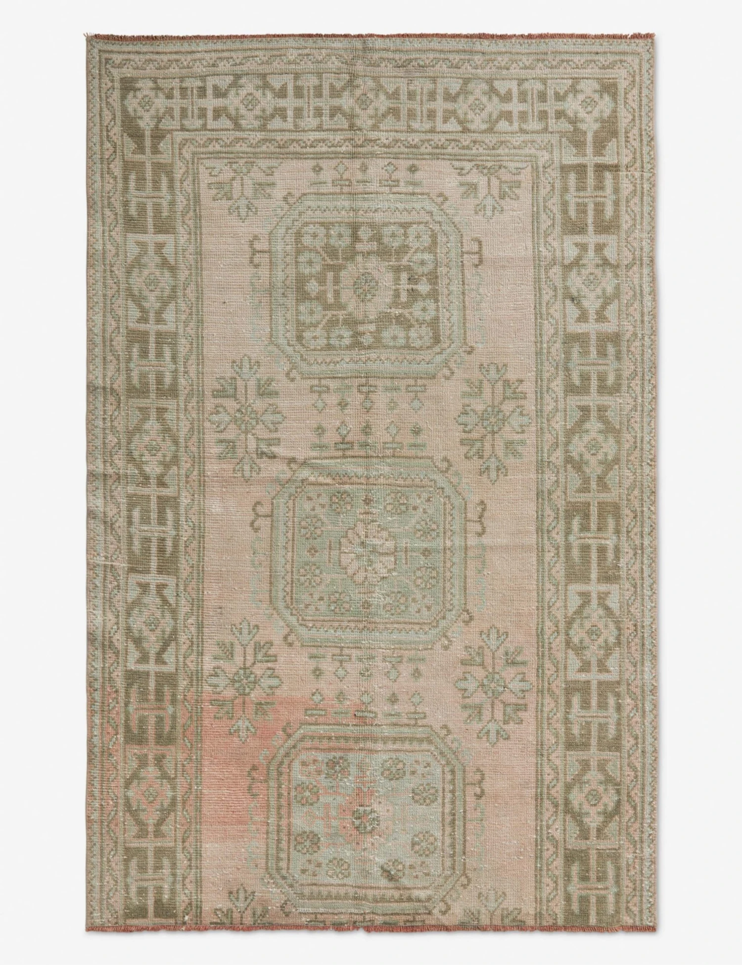 Vintage Turkish Hand-Knotted Wool Rug No. 192, 4'3" X 6'6"