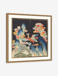 Rank Badge With Crane Wall Art -Home Decor Sale WMETLG0051 ANGLED