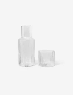 Ripple Glassware By Ferm Living -Home Decor Sale fermLIVING RippleSmallCarafeSet Clear pack 1 1