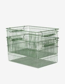 Cala Stackable Baskets (Set Of 2) By Ferm Living -Home Decor Sale fermLIVING AW24 CalaStackableBaskets SetOf2 VerdantGreen 1104269880 2