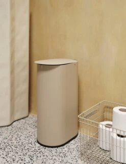 Cala Stackable Baskets (Set Of 2) By Ferm Living -Home Decor Sale fermLIVING AW24 EnkelBin Large Cashmere 1104270234 CalaStackableBaskets SetOf2 Cashmere 1104269878