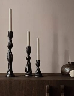 Gale Candle Holder By Ferm Living -Home Decor Sale fermLIVING SS24 GaleCandleHolder BlackenedAluminium 1104268693 1104268694 1104268695 1