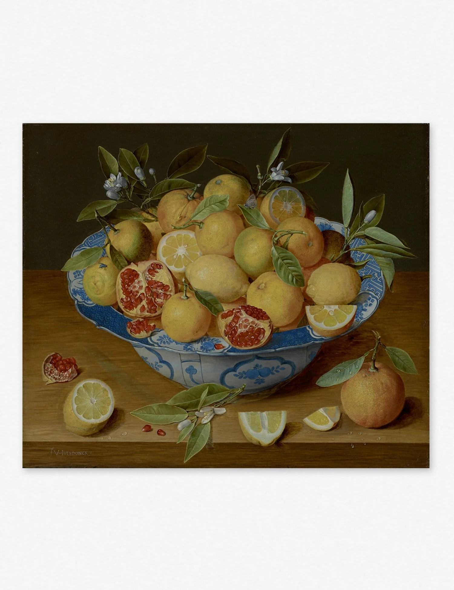 Still Life With Lemons, Oranges, And A Pomegranate Wall Art By Jacob Van Hulsdonck 5 Still Life With Lemons, Oranges, And A Pomegranate Wall Art By Jacob Van Hulsdonck - Image 3